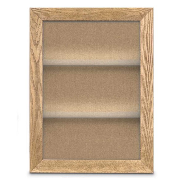 Outdoor Enclosed Combo Board, 42"x32", Black Frame/White Porc & Buff